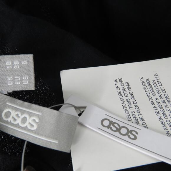 ASOS Black Caged Halter Top Crop Top Size 6 Small Sexy Going Out Cropped - Picture 4 of 6